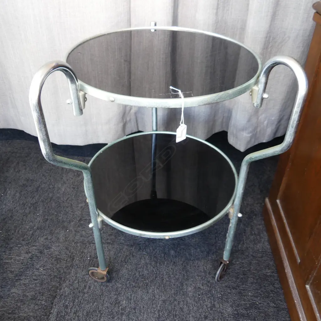 VINTAGE DECO STYLE TEA TROLLEY 455mm dia Image 1++