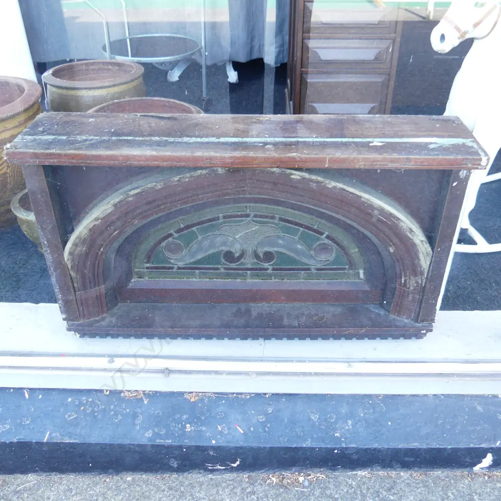 PR OF KAURI FRAMED OVOID LEADLIGHT PANELS L800MM H450MM Image 1++