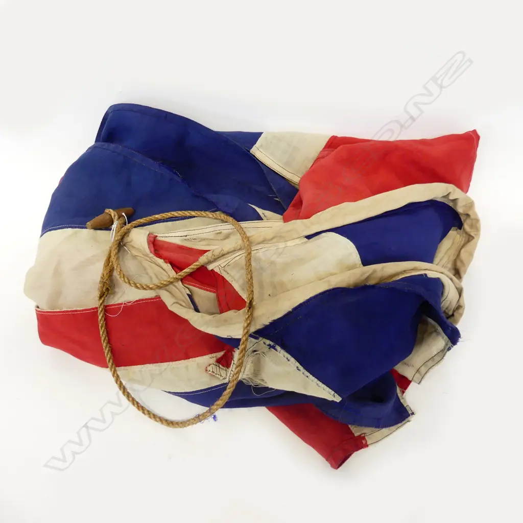 LARGE HUTCHESON WILSON & CO WELLINGTON ANTIQUE UNION JACK FLAG L 2600 MM Image 1++