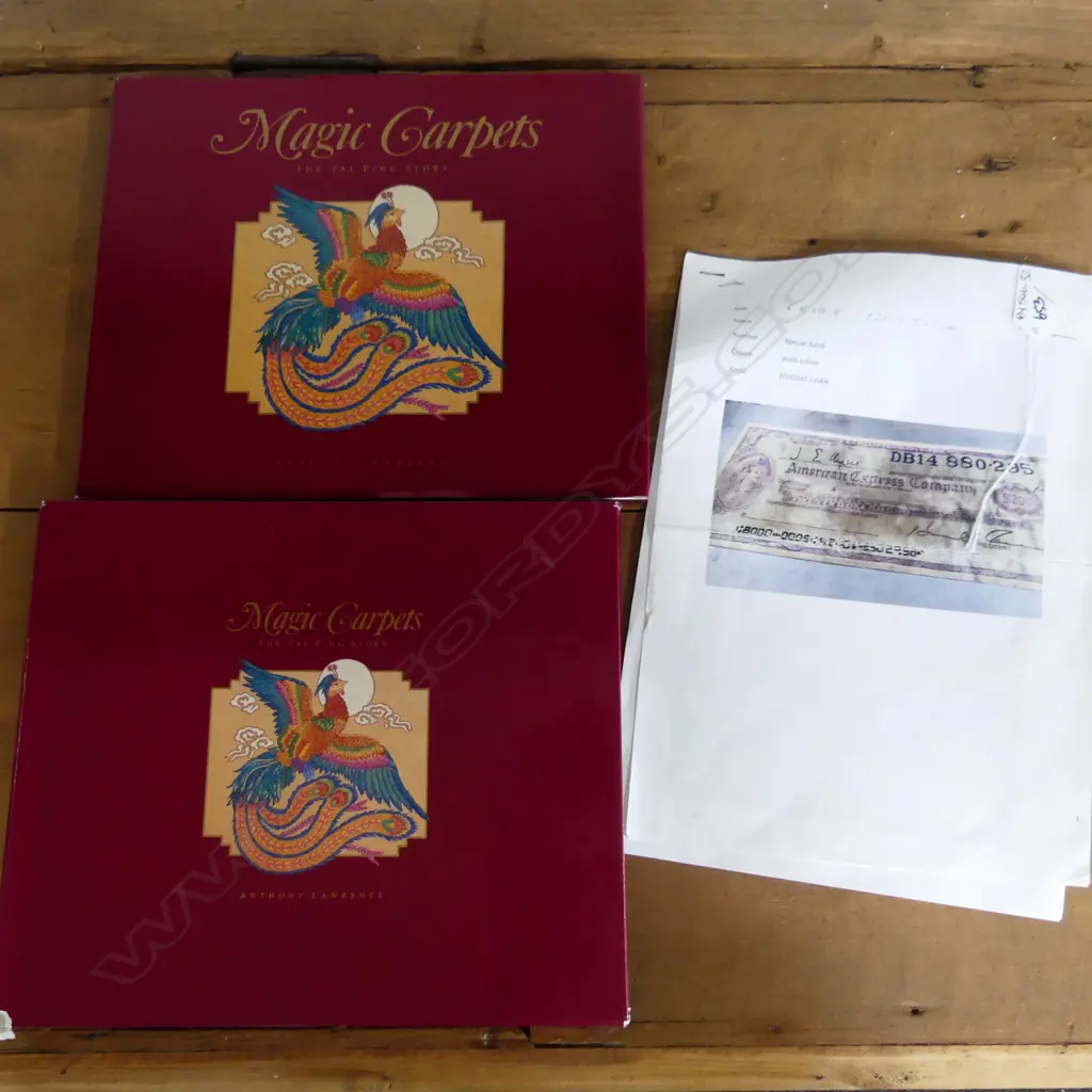 HANDMADE RUG 'AMERICAN EXPRESS COMPANY' CHEQUE 3120 x 1330mm some marks with BOOK Image 1++