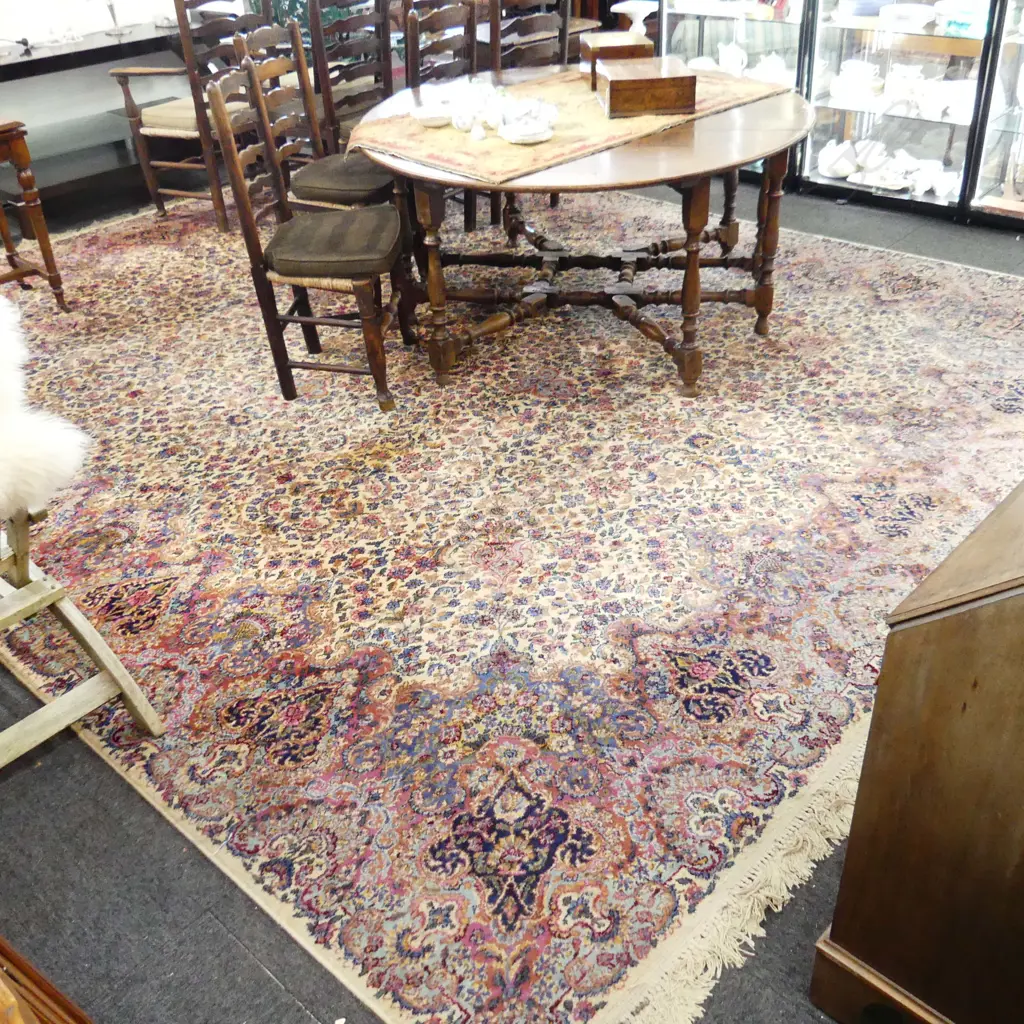 LGE PERSIAN STYLE MACHINE KNOTTED WOOLLEN CARPET 4250 x 3510mm Image 1++