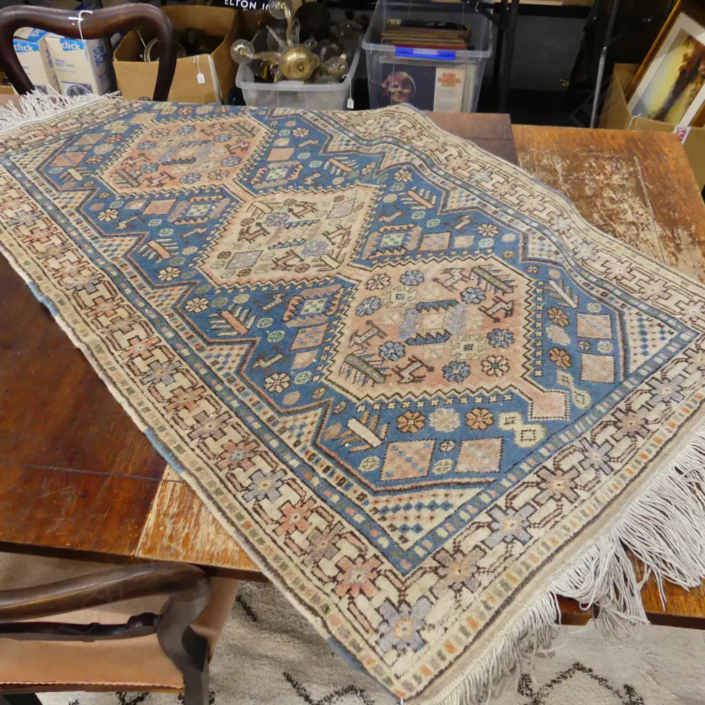 SMALL HAND KNOTTED WOOL PILE RUG 1300x770mm Image 1++