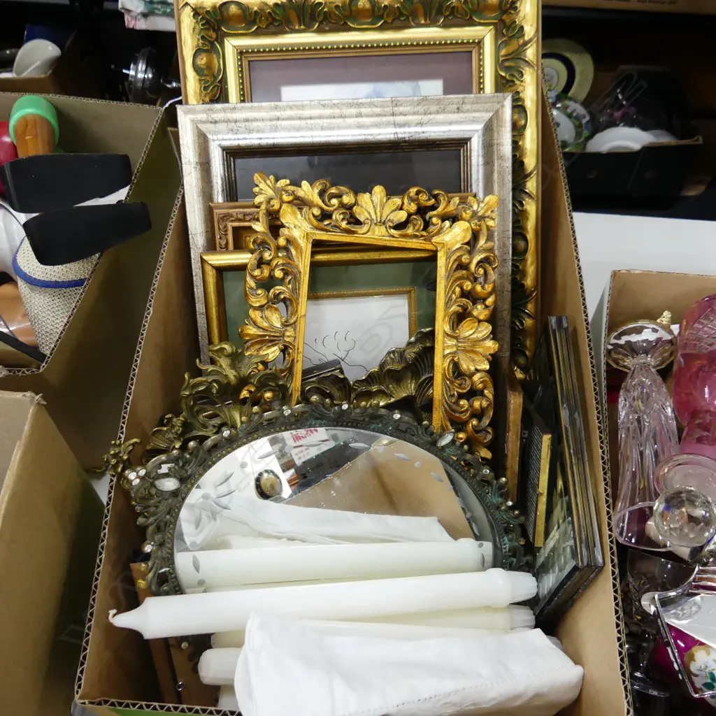 BOX LOT ASST. FRAMES ETC Image 1++