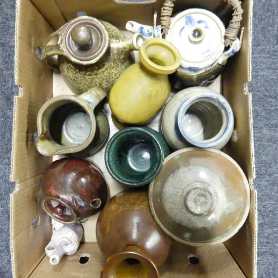 BOX LOT ASST. POTTERY MOSTLY MELIS VAN DER SLUIS