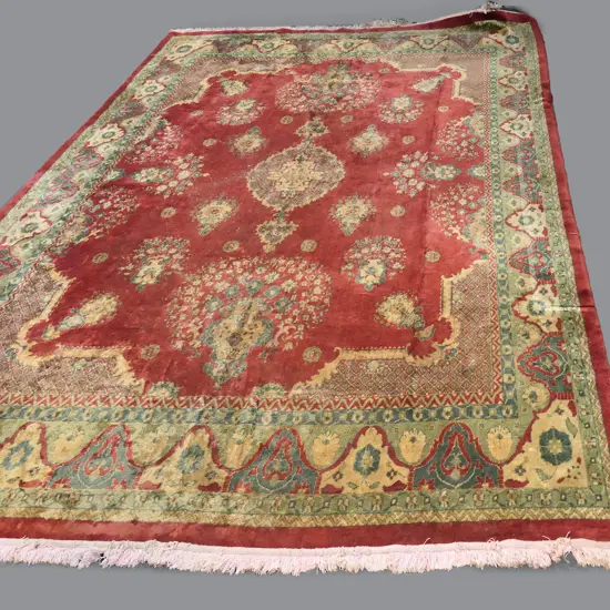 LG RED MACHINE KNOTTED RUG 3500x2720mm