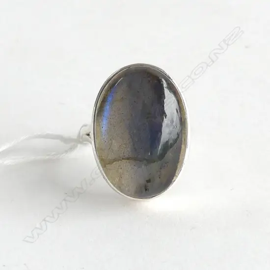 SILVER SET LABRADORITE RING SIZE S 1/2