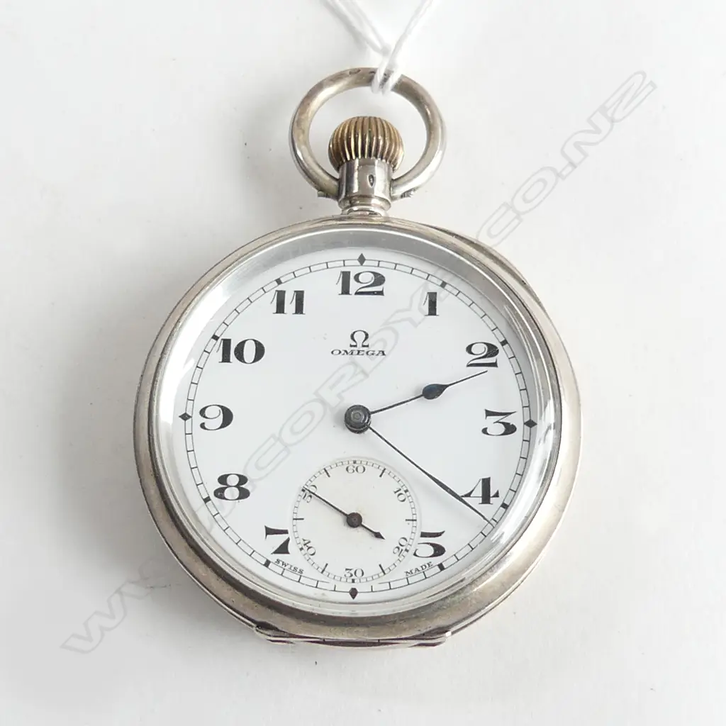 S/SILVER OMEGA POCKET WATCH Image 1++