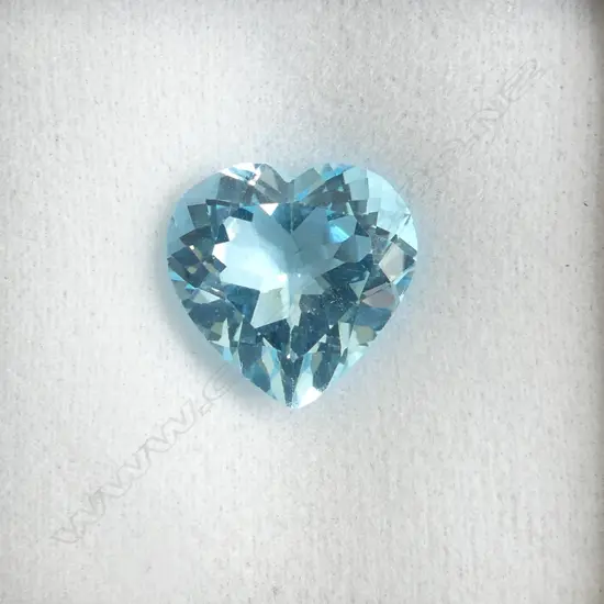 BLUE TOPAZ HEART FACETED CUT 8.46ct, AIG REPORT
