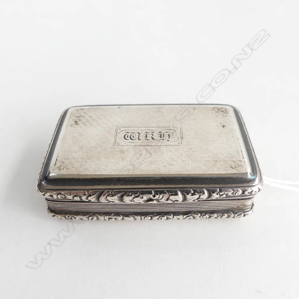 GEORGIAN SILVER SNUFF BOX BIRM. 1821, 62gm Image 1++