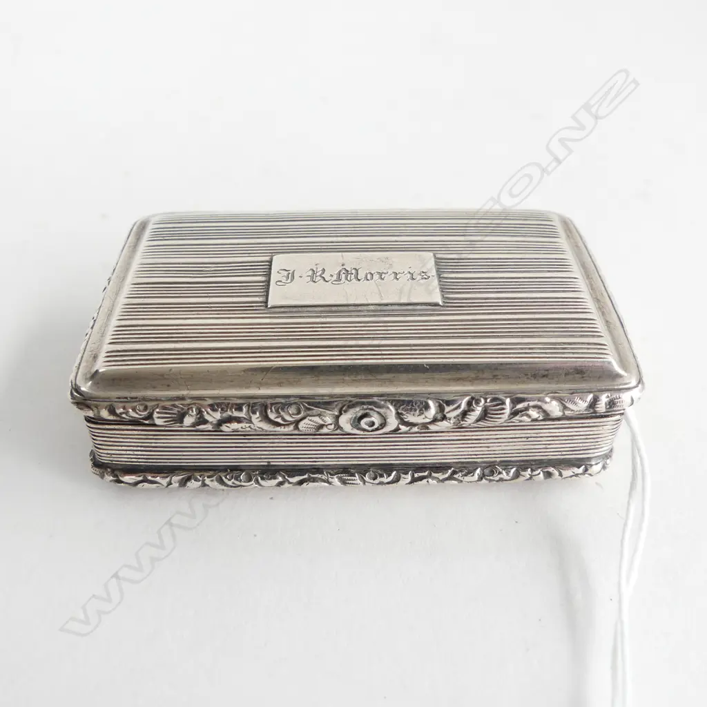 GEORGIAN SILVER SNUFF BOX BIRM. 1822, 67.8gm Image 1++