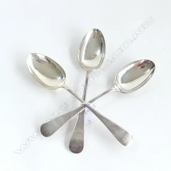 Three early 20thC silver tablespoons, includes two Birmingham 1920 and one 1928, all by Deykin & Harrison. Weight 309gms