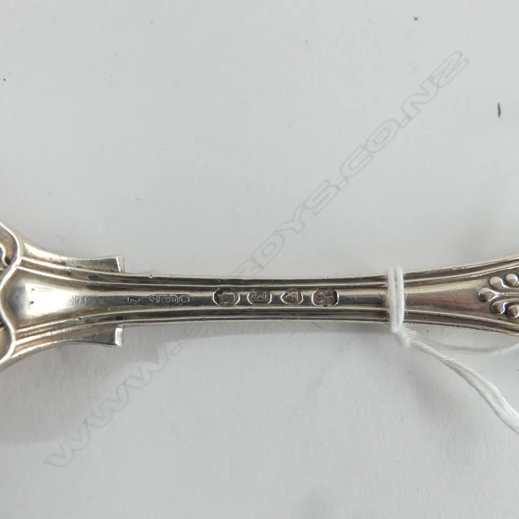 An early Victorian period crested double struck King's pattern silver table fork. London 1844 by Samuel Hayne & Dudley C Image 1++