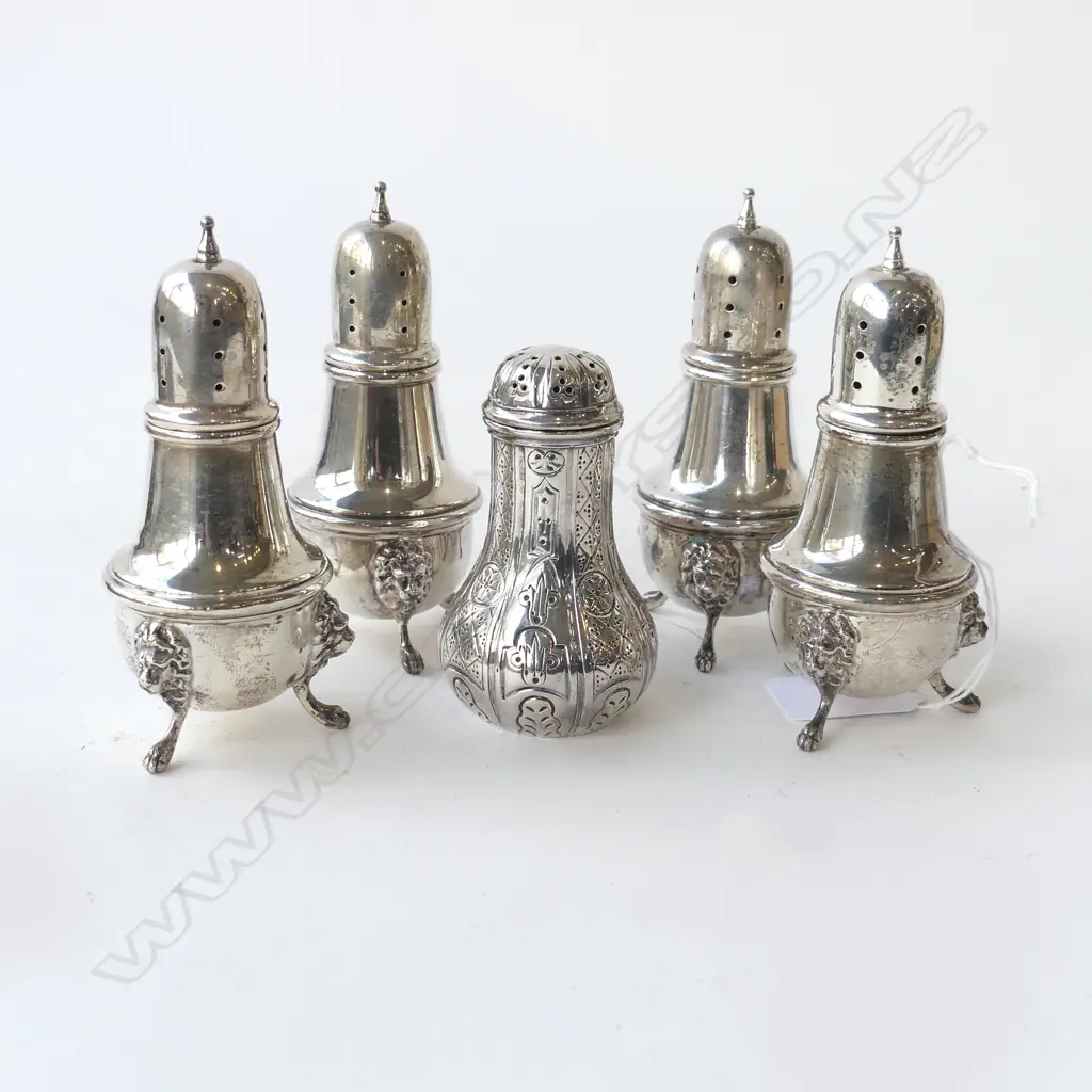 4 STERLING SILVER CONDIMENTS, 230gms + 1 EP Image 1++