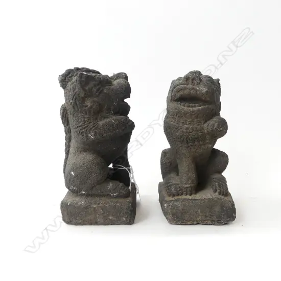 PR CARVED STONE FU DOGS H.145mm