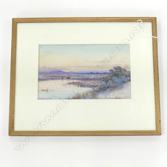 W. MENZIES GIBB (1859-1931), LANDSCAPE w. POND, WC 145x235mm