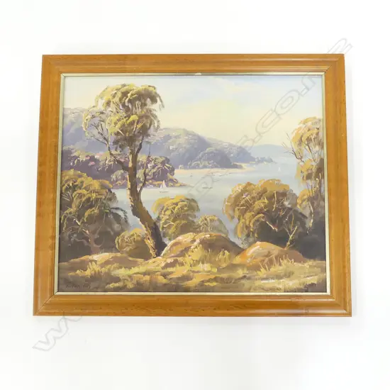R. PARSONS, COASTAL LANDSCAPE, OIL ON BOARD, 370x440mm