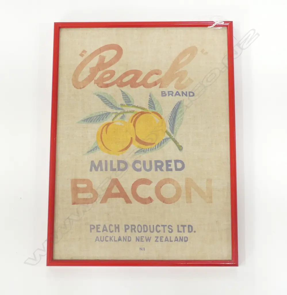 FRAMED PEACH BRAND BACON PRODUCE BAG 430 X 310 MM Image 1++