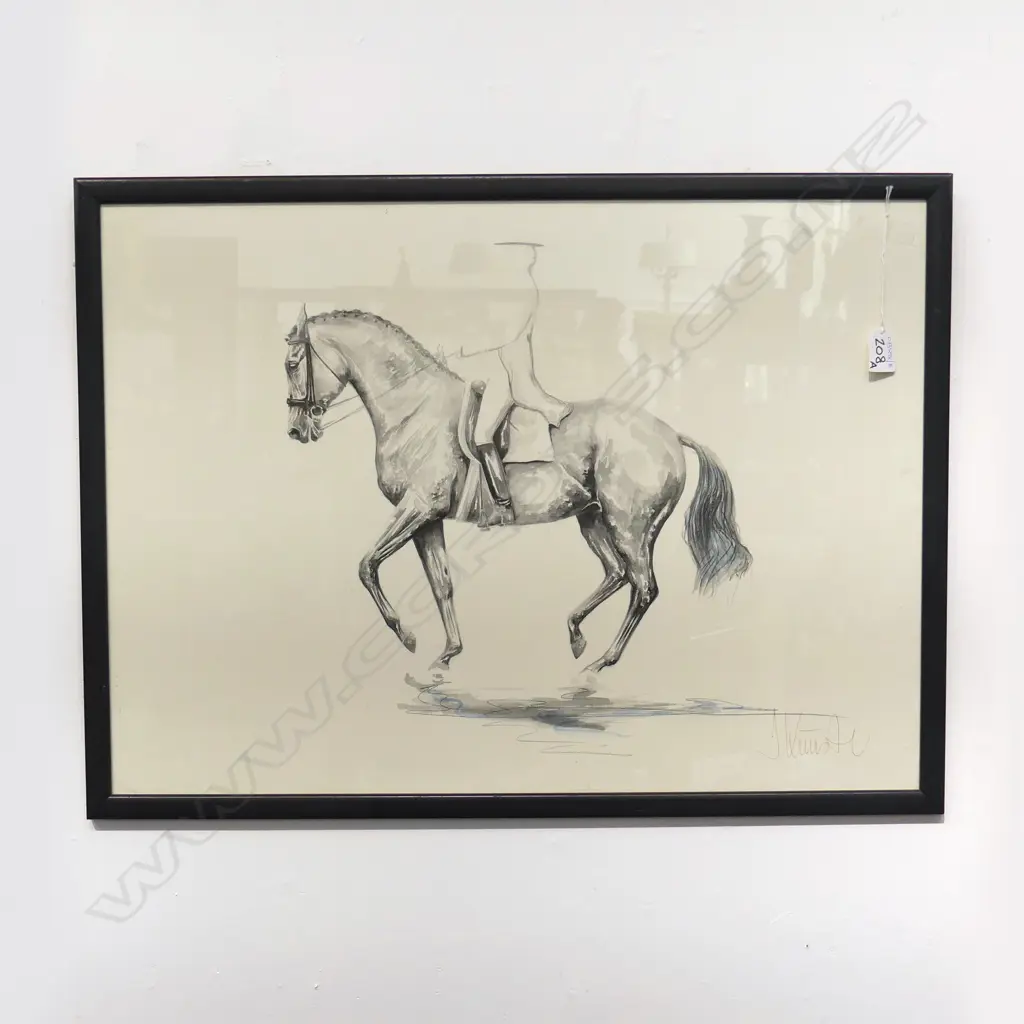 SIGNED HORSE & RIDER PRINT 490x680mm Image 1++