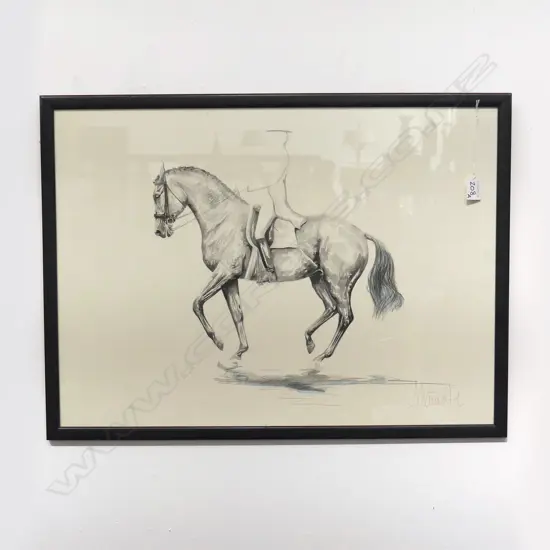 SIGNED HORSE & RIDER PRINT 490x680mm