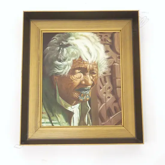 HARRY SANGL AFTER GOLDIE 'KAPI KAPI, AN ARAWA CHIEFTAINESS' OIL ON BOARD, 1973 295x245mm