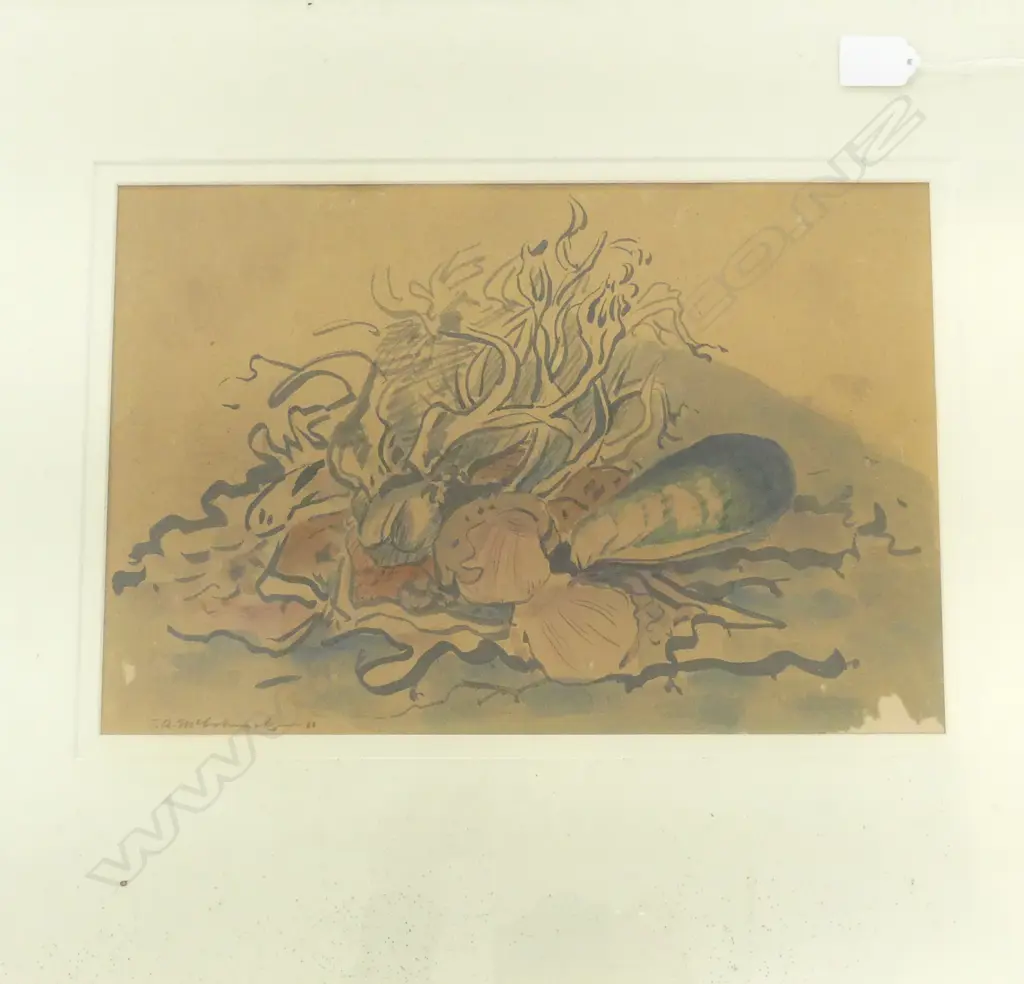T. A. McCORMACK (1883-1973), STILL LIFE WITH MUSSELS & CLAMS, WC 250x370mm signed & dated '11 Image 1++