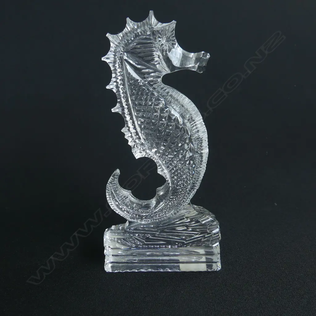 WATERFORD CUT CRYSTAL SEA HORSE H170MM Image 1++