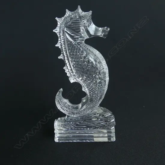 WATERFORD CUT CRYSTAL SEA HORSE H170MM