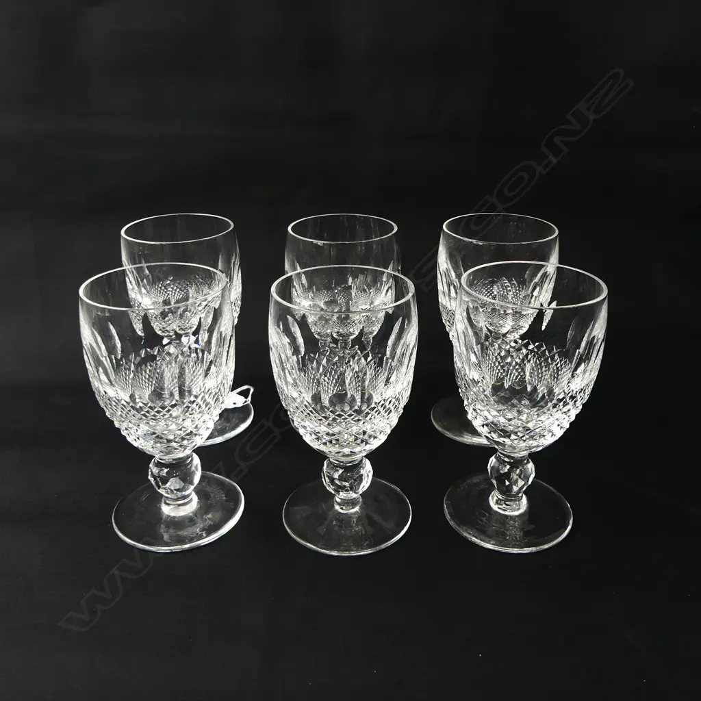 SET OF 6 VINTAGE WATERFORD COLLEEN WHITE WINE GLASSES, H.115MM Image 1++