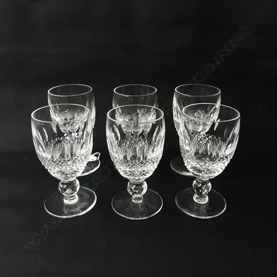SET OF 6 VINTAGE WATERFORD COLLEEN WHITE WINE GLASSES, H.115MM
