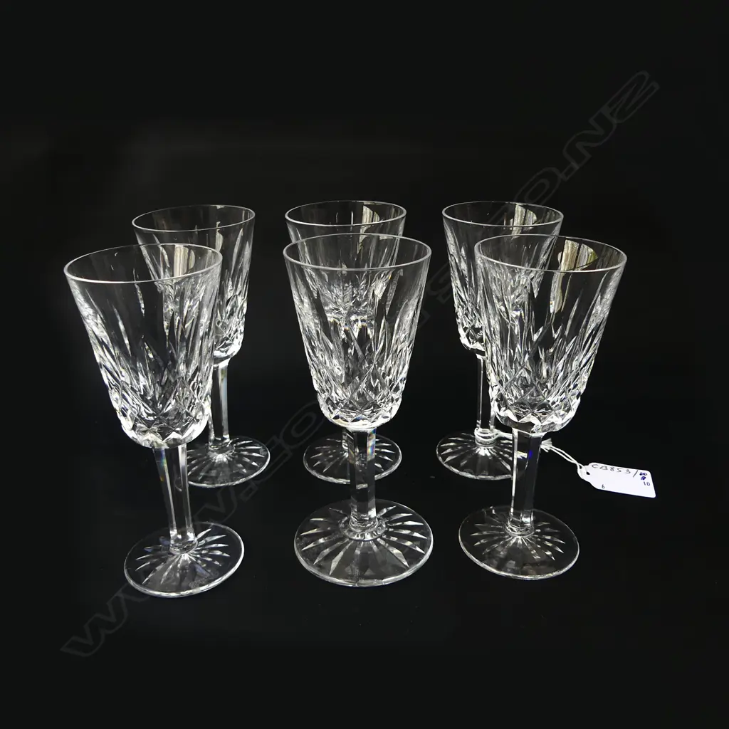 SET OF 6 VINTAGE WATERFORD LISMORE SHERRY GLASSES, H.130MM Image 1++