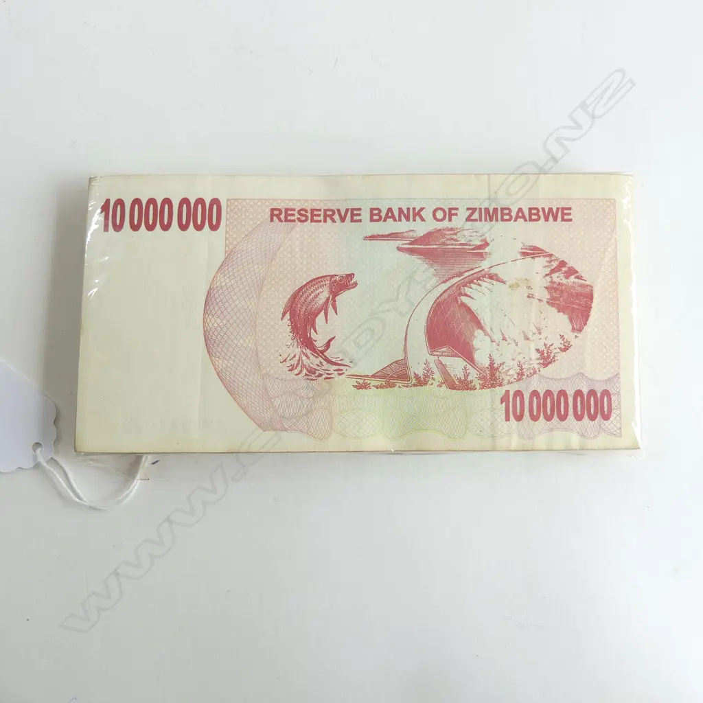 100 X 10 MILLION DOLLAR ZIMBABWE BANKNOTES as new Image 1++