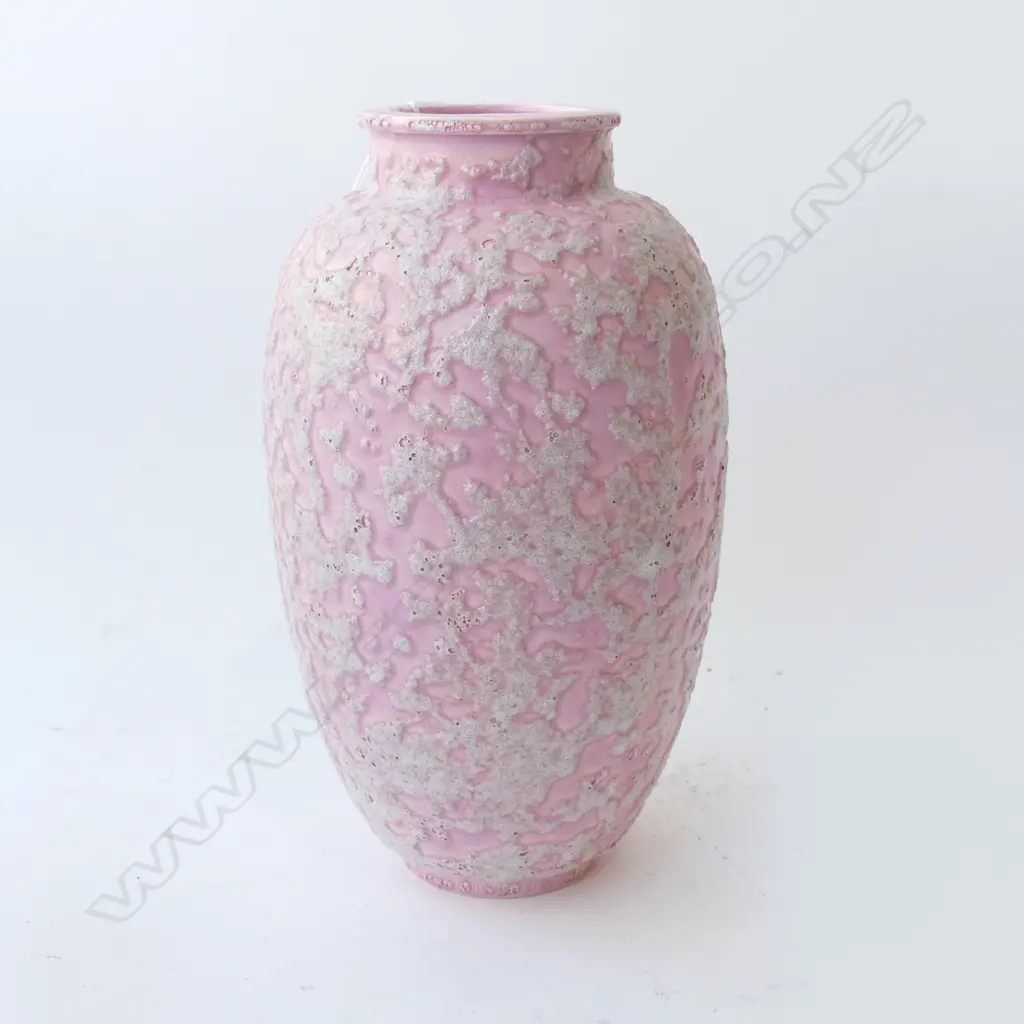 VASE w. ROUGH PINK GLAZE H.240mm Image 1++