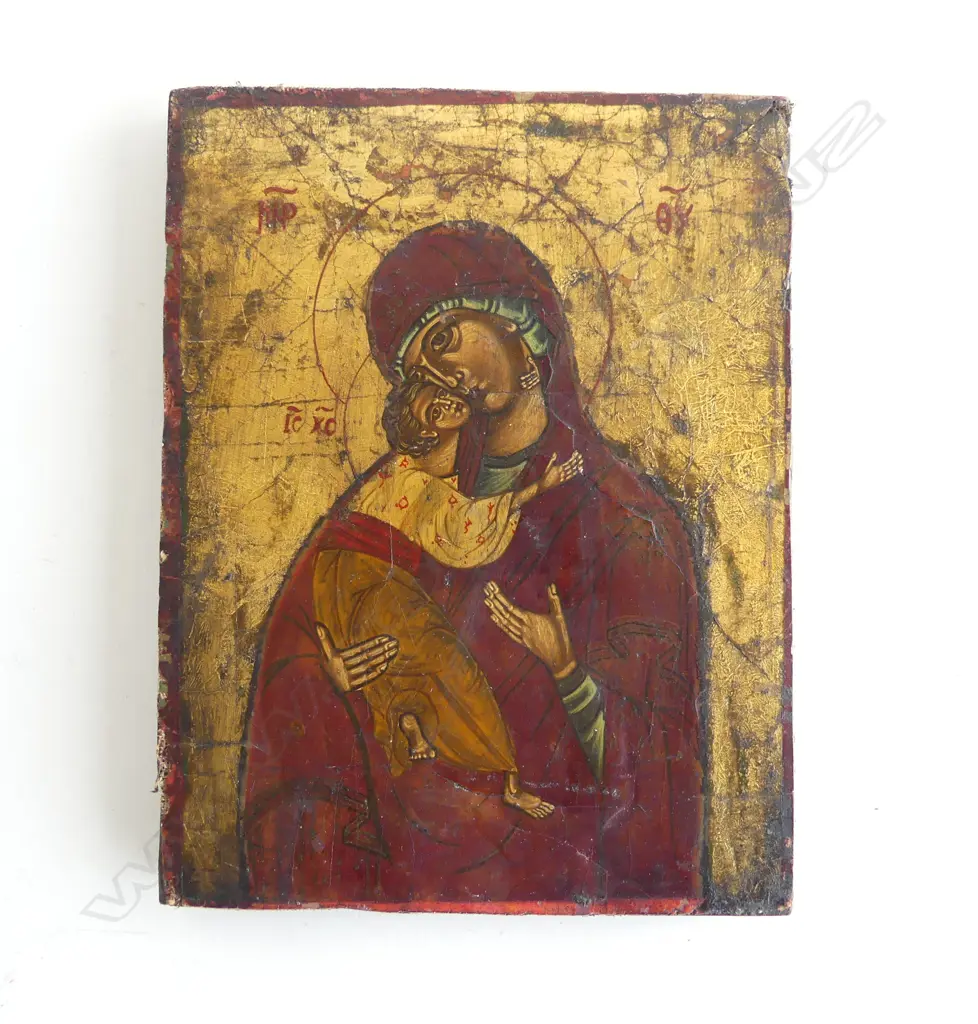 EASTERN EUROPEAN  ICON; OIL ON WOOD PANEL 220x170mm Image 1++