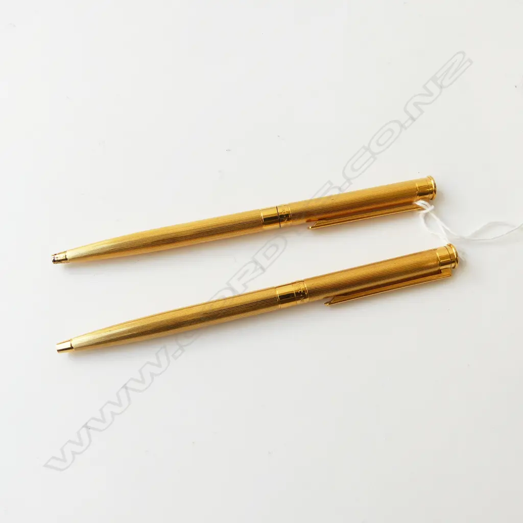 2 GP MONTBLANC NOBLESSE BALL POINT PENS, ENGRAVED L.140mm Image 1++