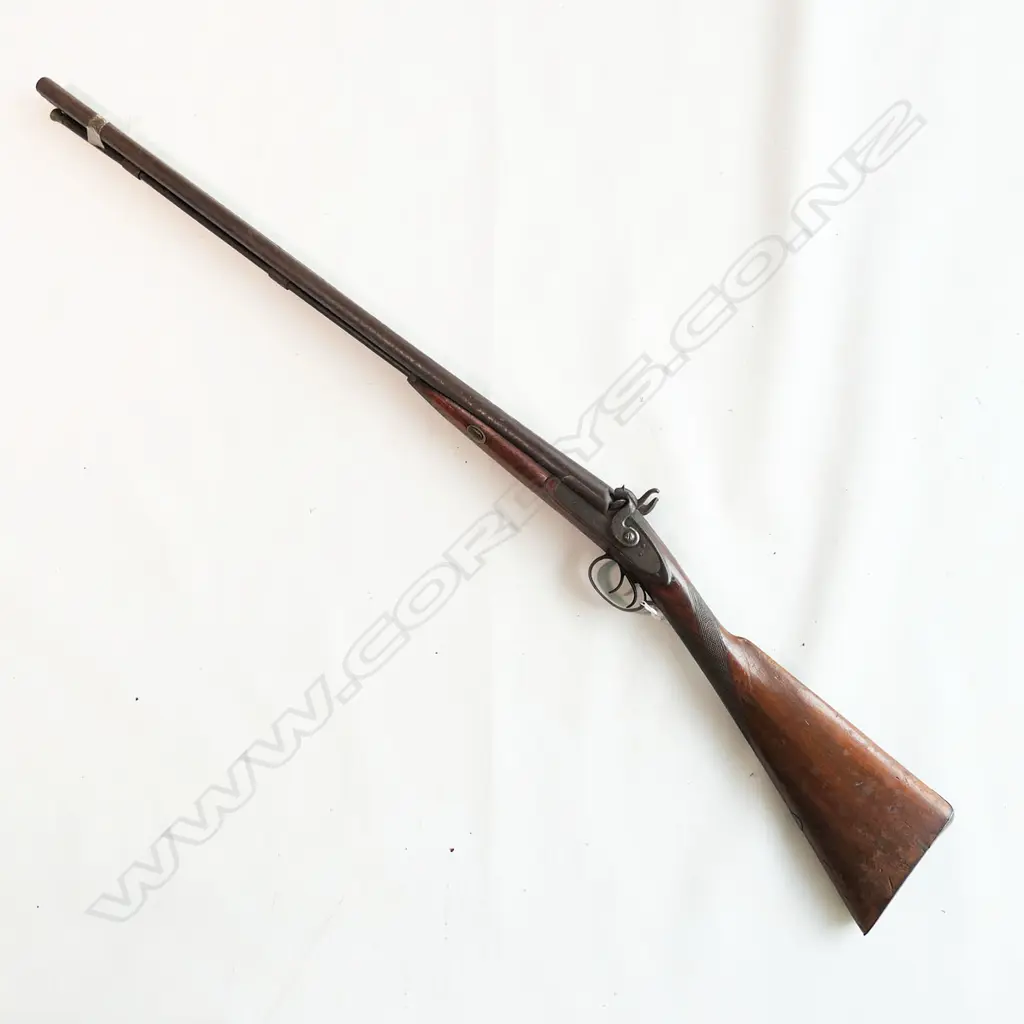 English 12g percussion double barrel shotgun, Image 1++