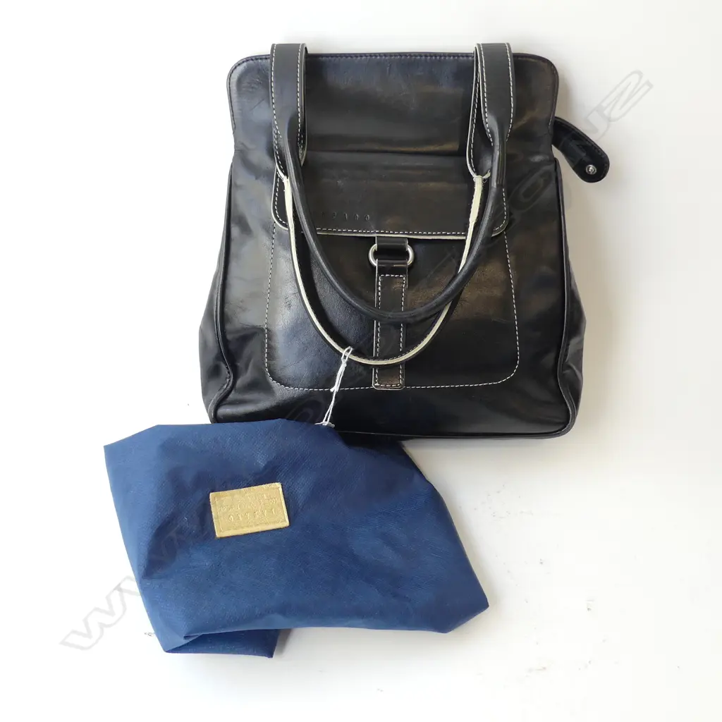 'LAZARO' BLACK LEATHER BAG MADE IN ARGENTINA Image 1++