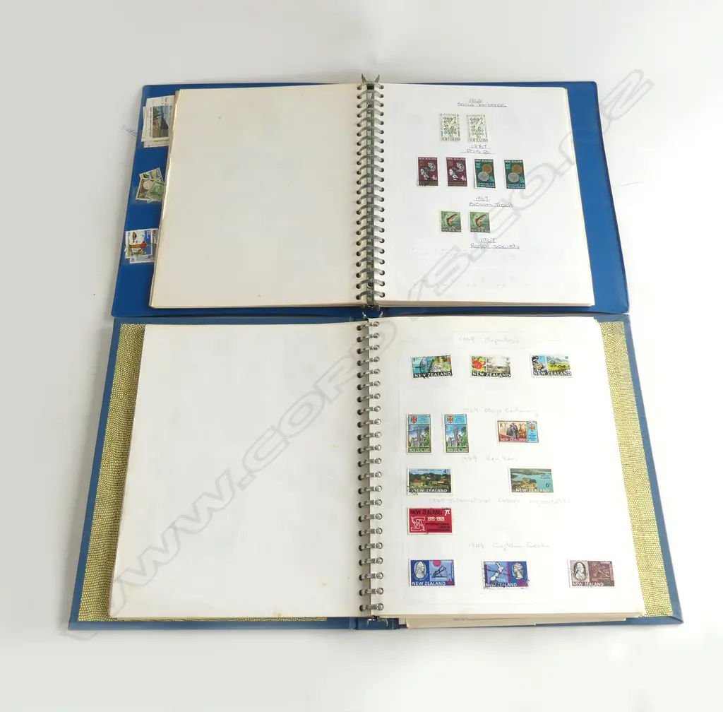 2NZ STAMP ALBUMS mainly decimal. Some early Full Face Queen etc Image 1++