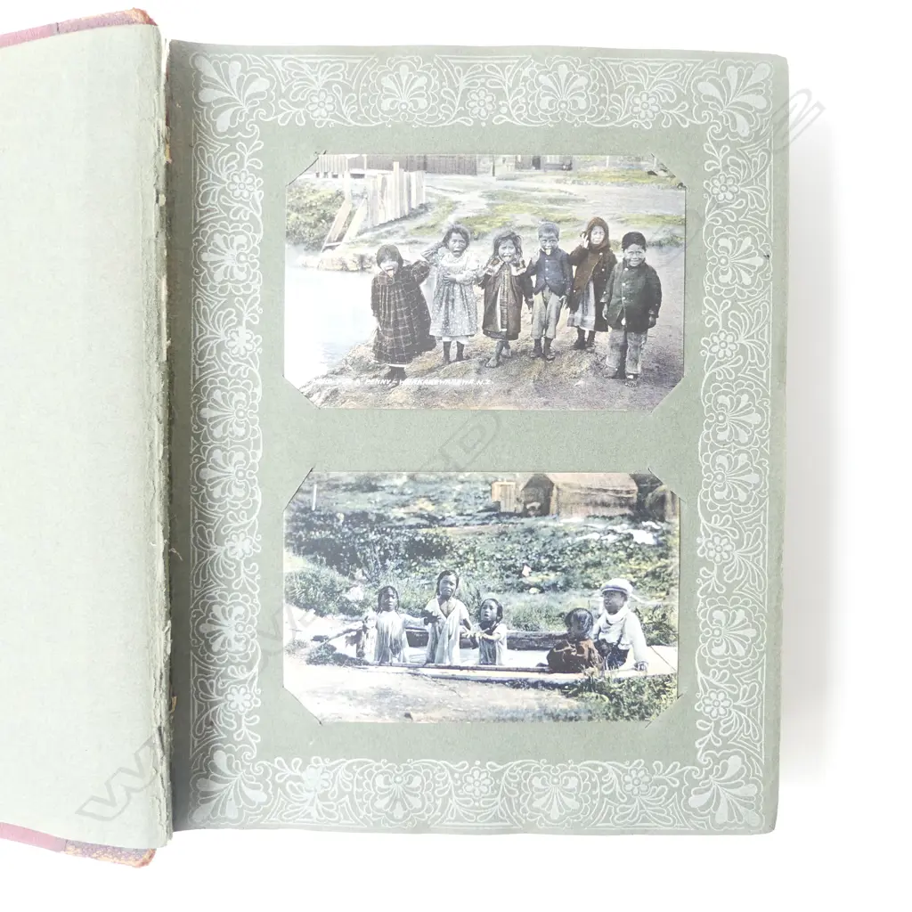 116 EARLY NZ POSTCARDS MAORI & ROTORUA, WHKAREWREWA, PINK TERRACES, GEYSERS ETC IN ALBUM NB: POSTCARDS HAVE PAPER/GLUE R Image 1++