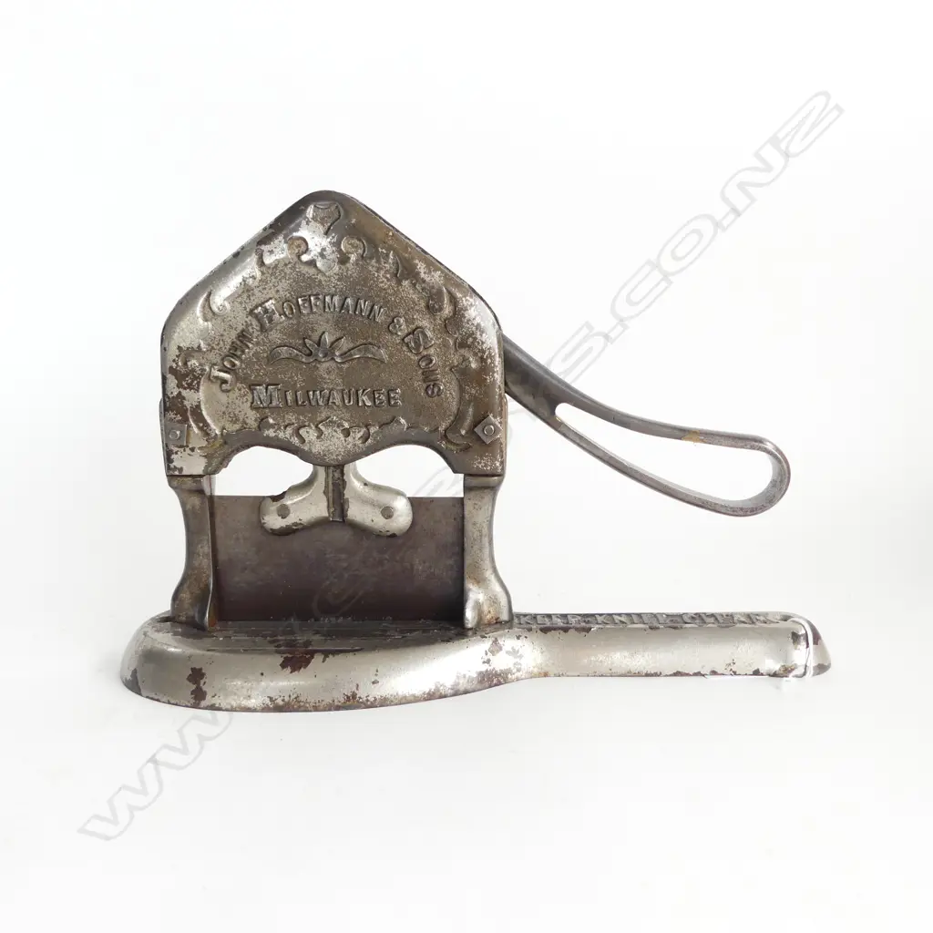 JOHN HOFFMAN MILWAUKEE CROMED KEEP KNIFE CLEAN VINTAGE TOBACCO CUTTER L330MM Image 1++