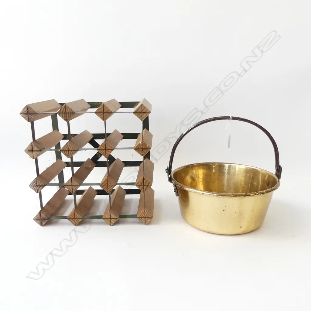 3x3 WINE RACK + BRASS BUCKET 295mm dia Image 1++
