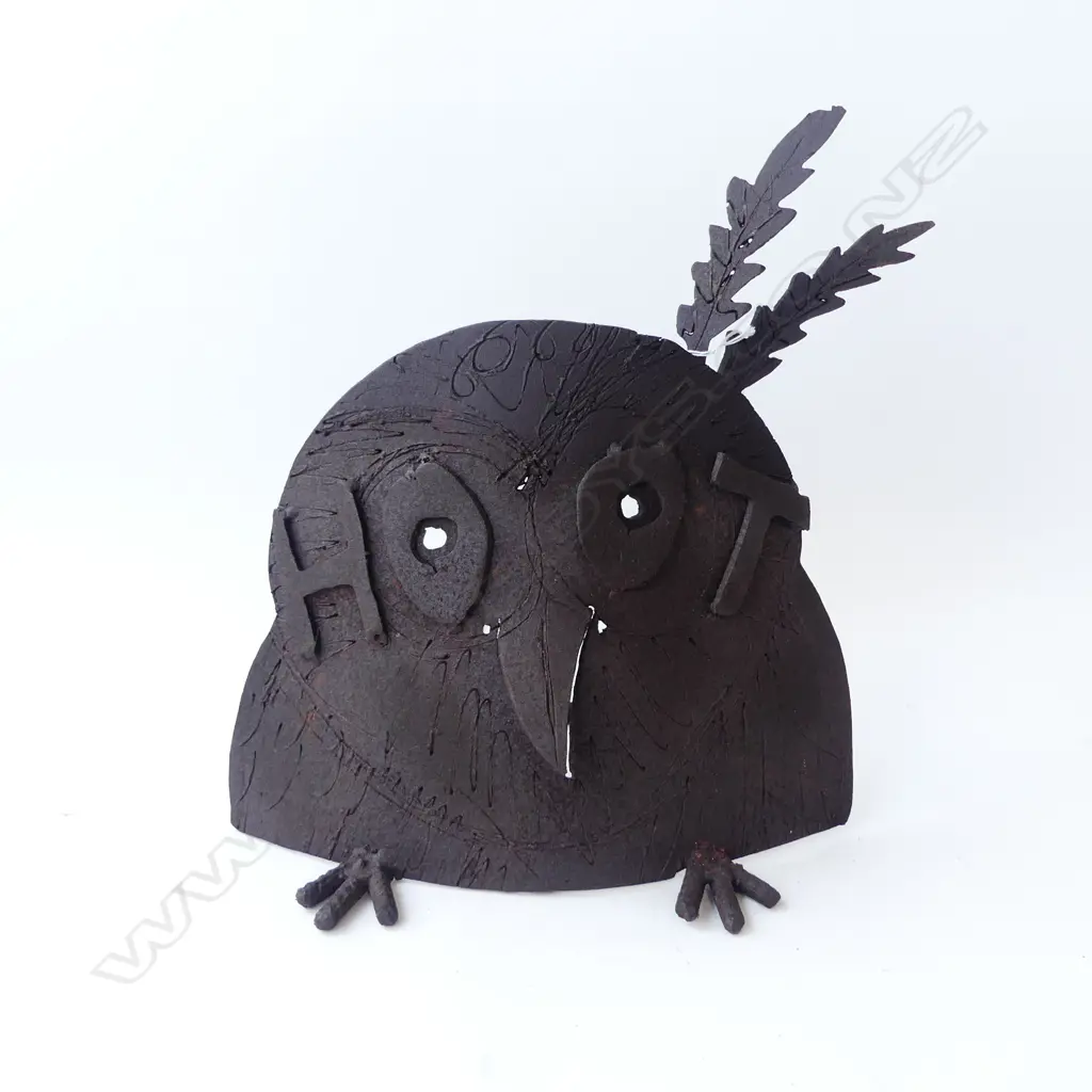 JAMES WRIGHT CORTEN STEEL OWL SCUPTURE 'WHATA HOOT' H.360mm Image 1++