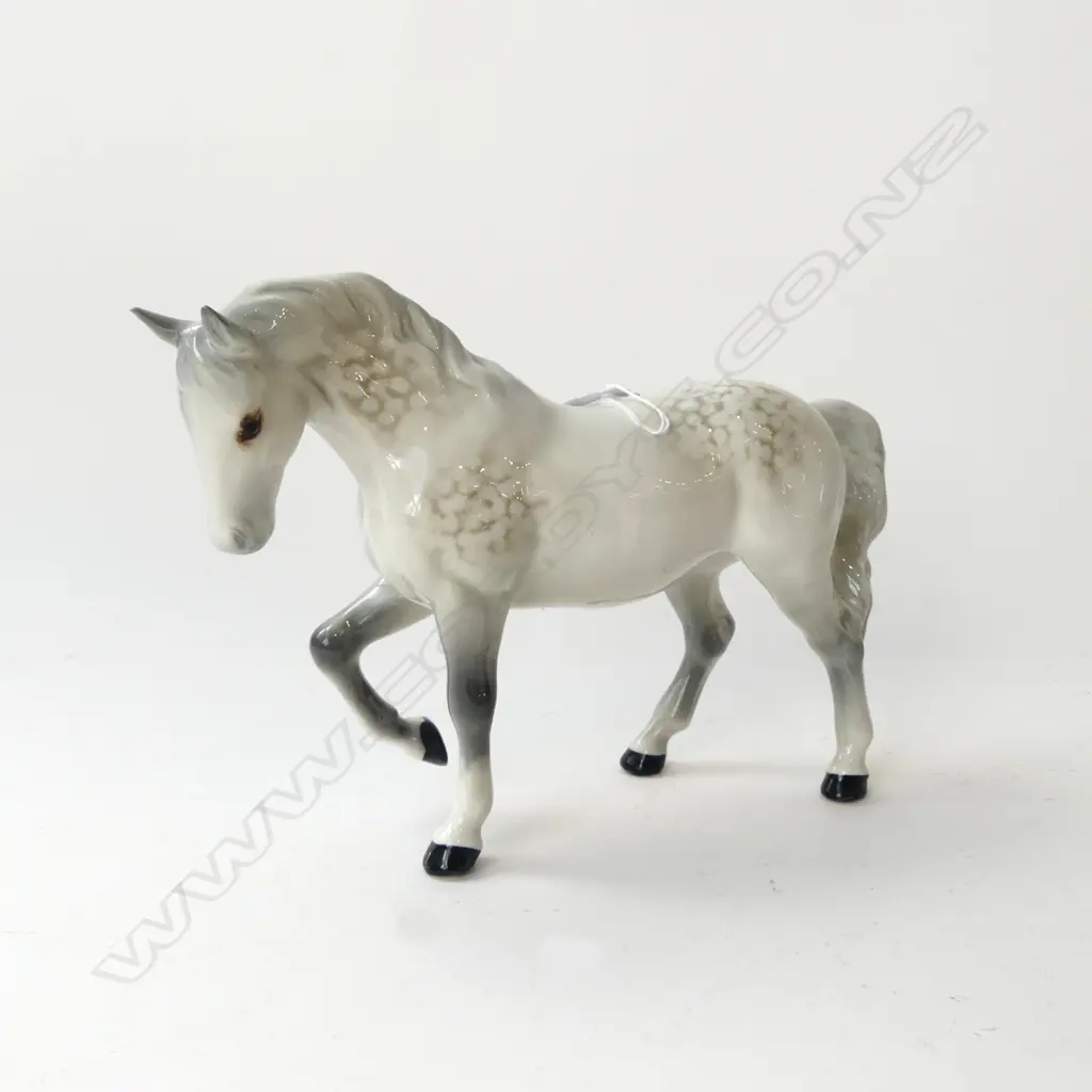 BESWICK HORSE DAPPLE GREY ONE LEG RAISED H 150 X 220 Image 1++