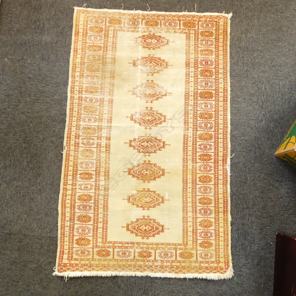 HAND KNOTTED WOOL PILE RUG 1550x940mm some wear Image 1++