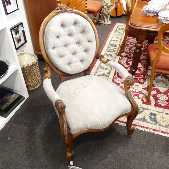 VICTORIAN GRANDFATHER CHAIR