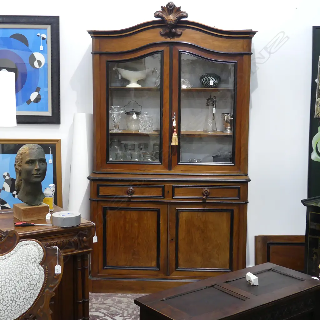 FRENCH GLAZED CHIFFONIER BOOKCASE 1240x500x2180mm Image 1++