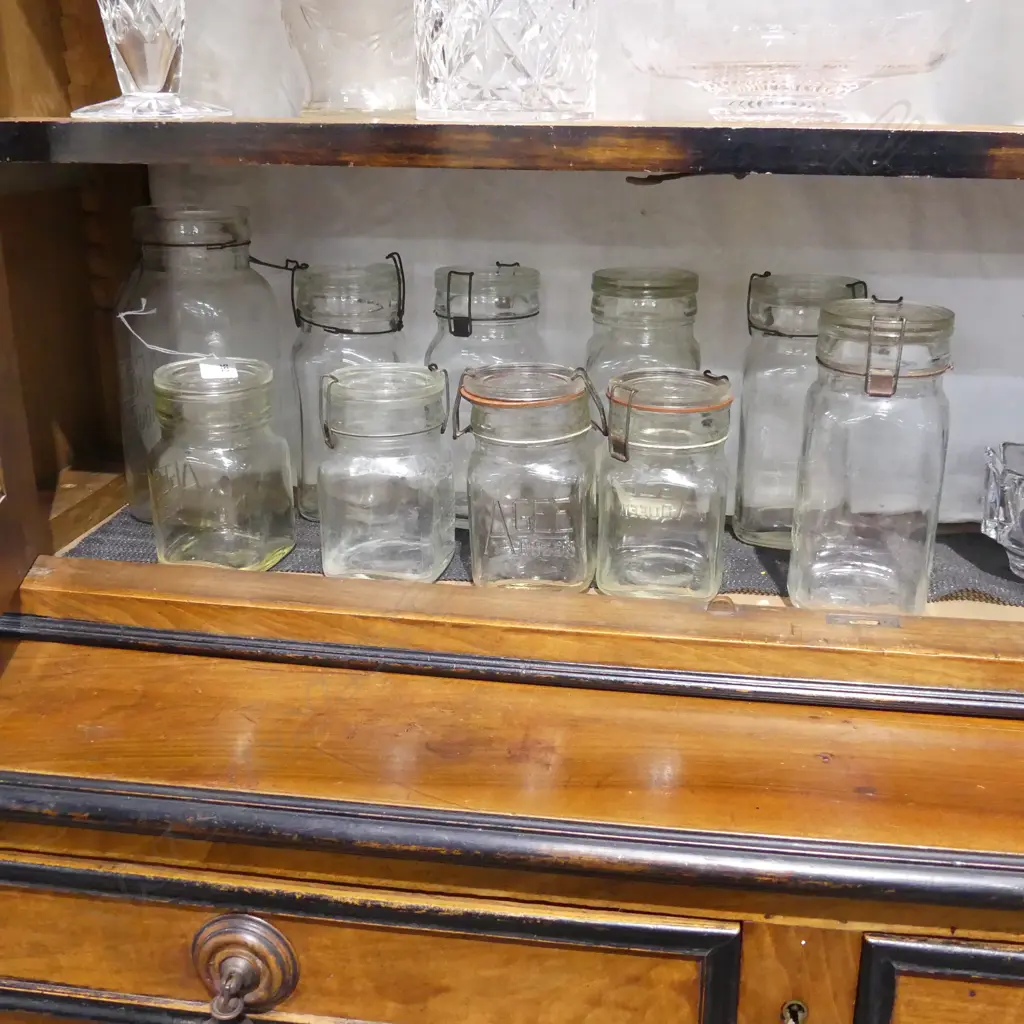 10 AGEE GLASS JARS (1 NO LID) H.240mm Image 1++
