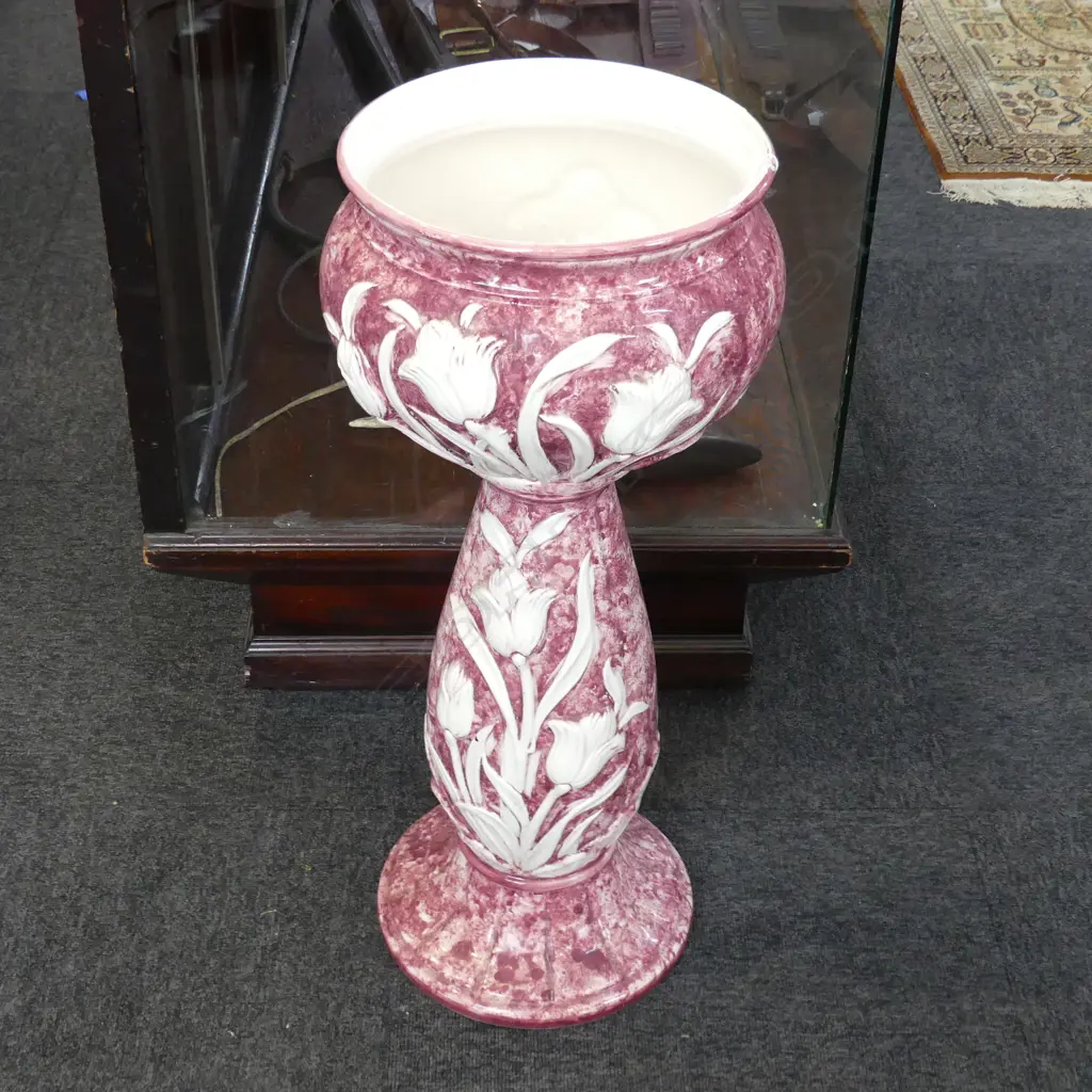 PINK JARDINERE H.690mm, RIM REPAIRED Image 1++