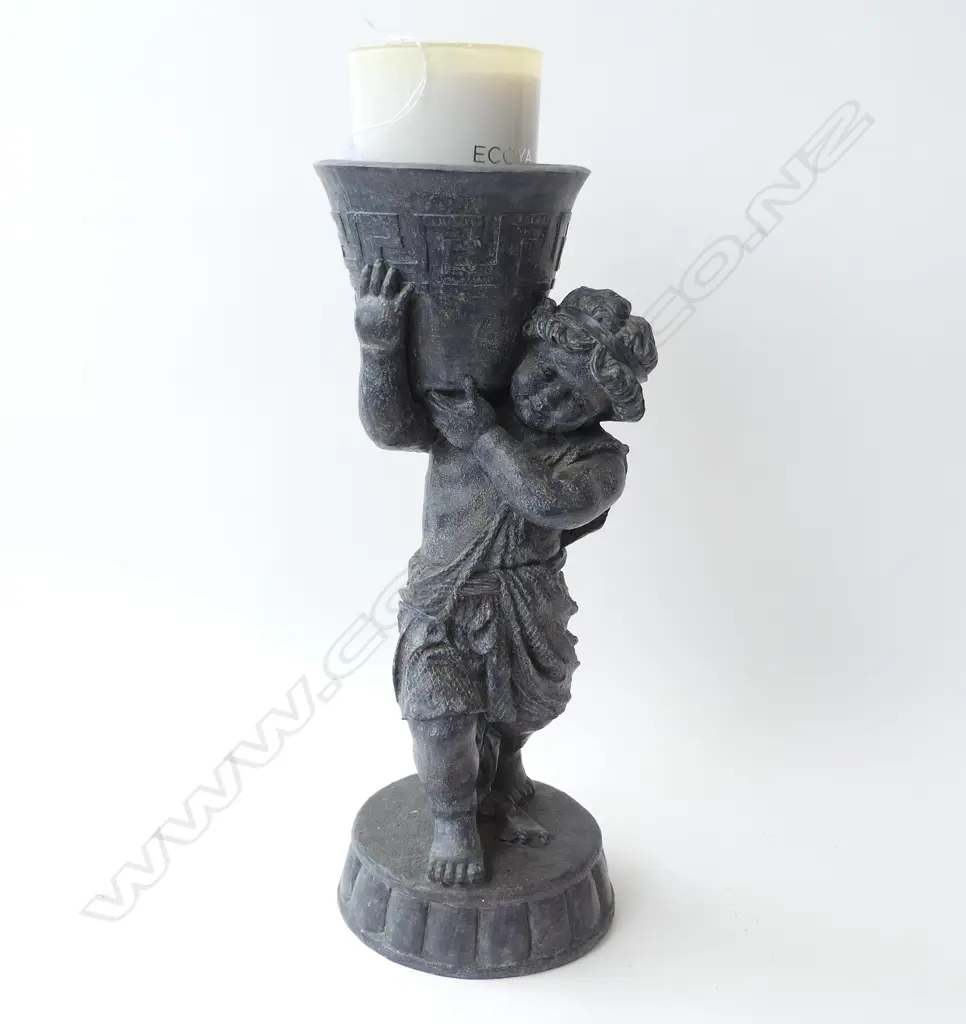 RESIN FIGURAL CANDLE HOLDER H.530mm Image 1++