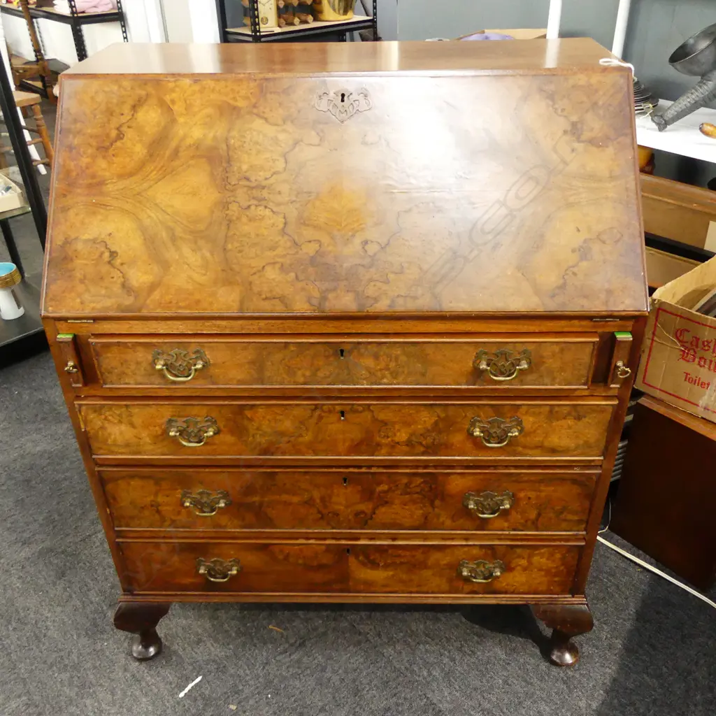 MAHOGANY FALL FRONT DESK 790x480x940mm Image 1++