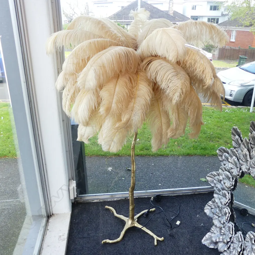 OSTRICH FEATHER FLOOR LAMP H.1500mm (WORKING) Image 1++